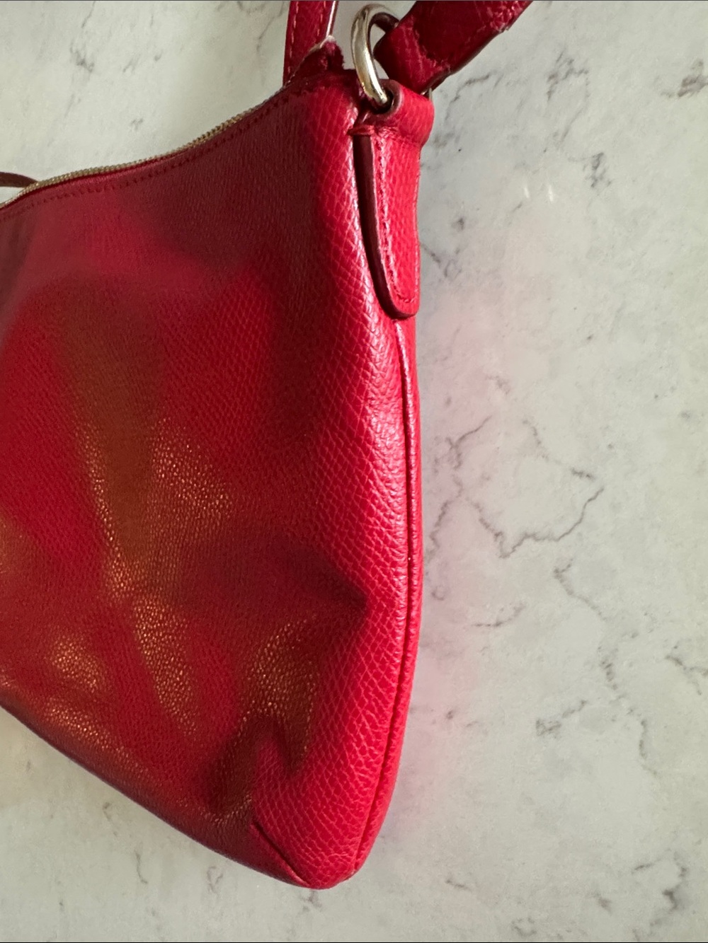 Coach Red Pebbled Leather Crossbody Bag with Additional Zippered Case. - Picture 10 of 13